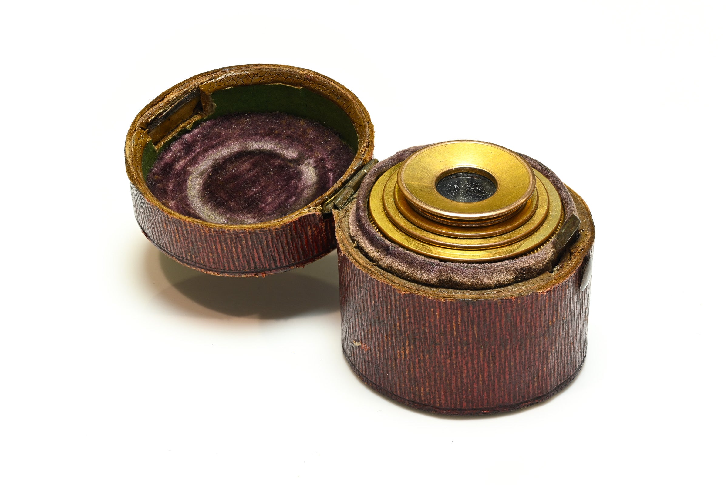 Georgian Mother of Pearl Set Miniature Spyglass Telescope antique box 