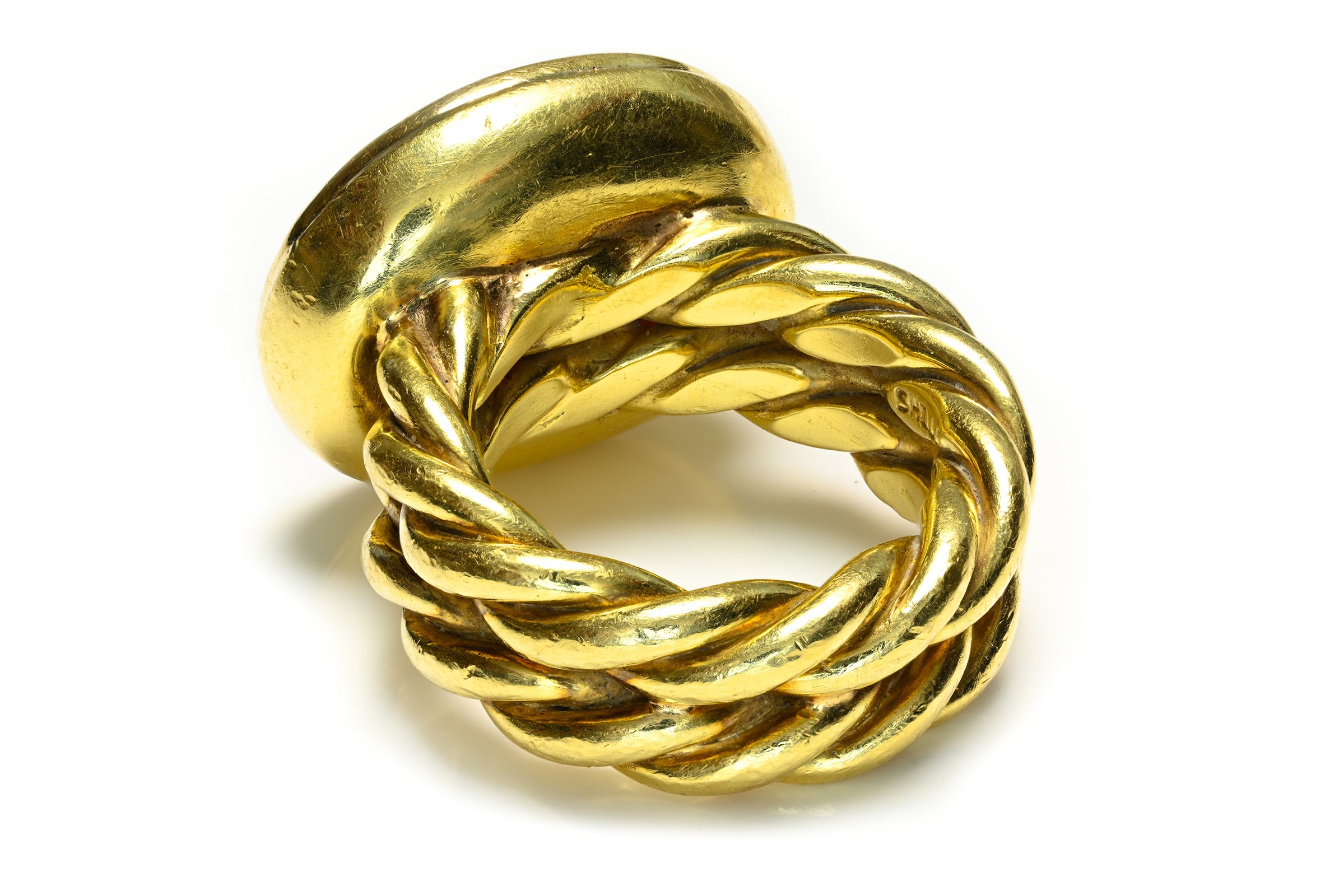 High-Karat Gold Carnelian Intaglio Ring with Classical Figure