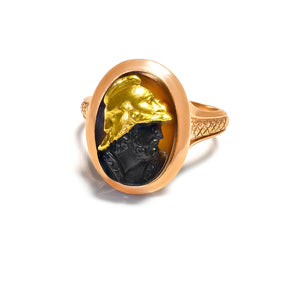 Unusual Victorian Gold Sardonyx Cameo Men's Ring