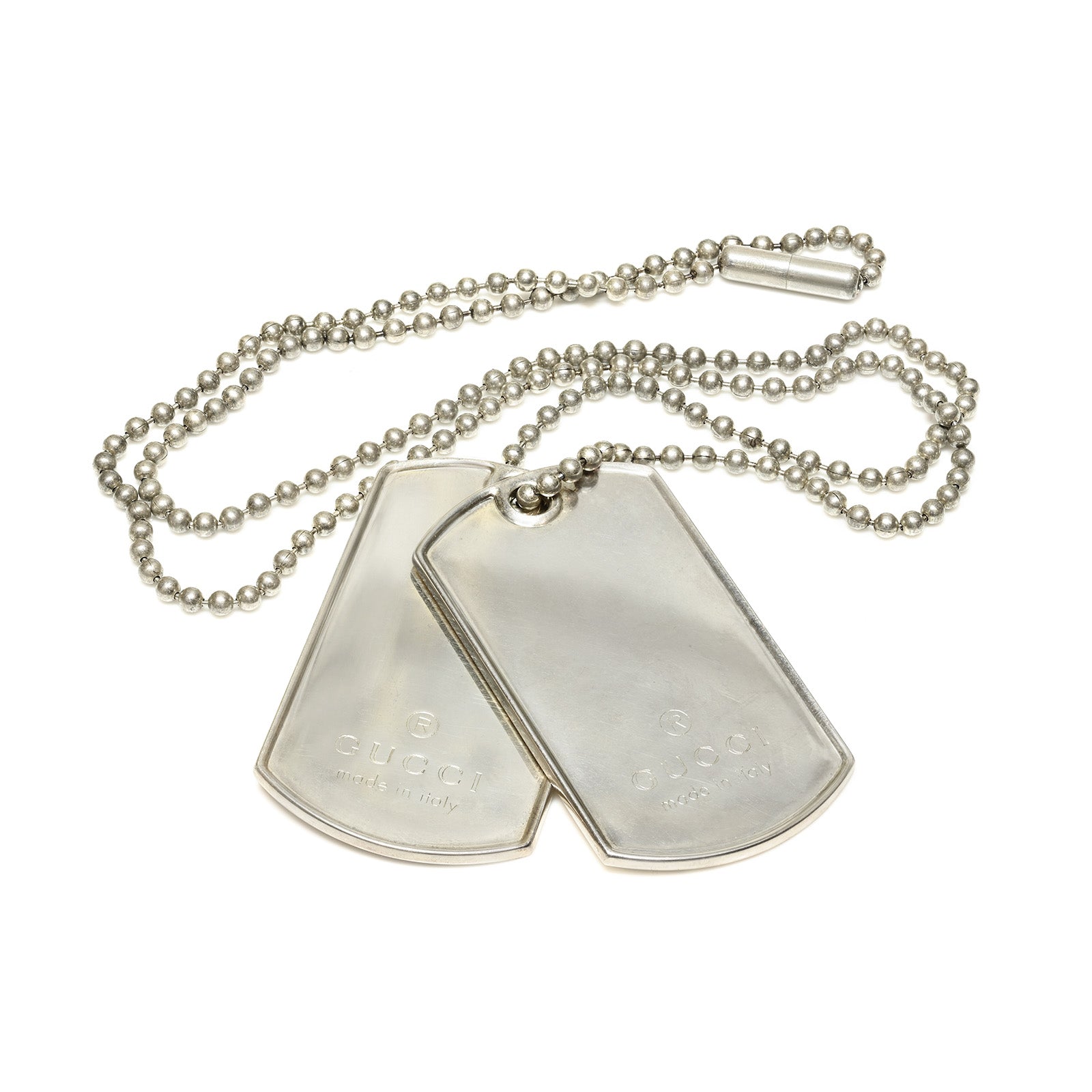 GUCCI グッチ　dog-tag necklace ドッグタグ　SV925 Gucci Sterling Silver Double Dog Tag Necklace