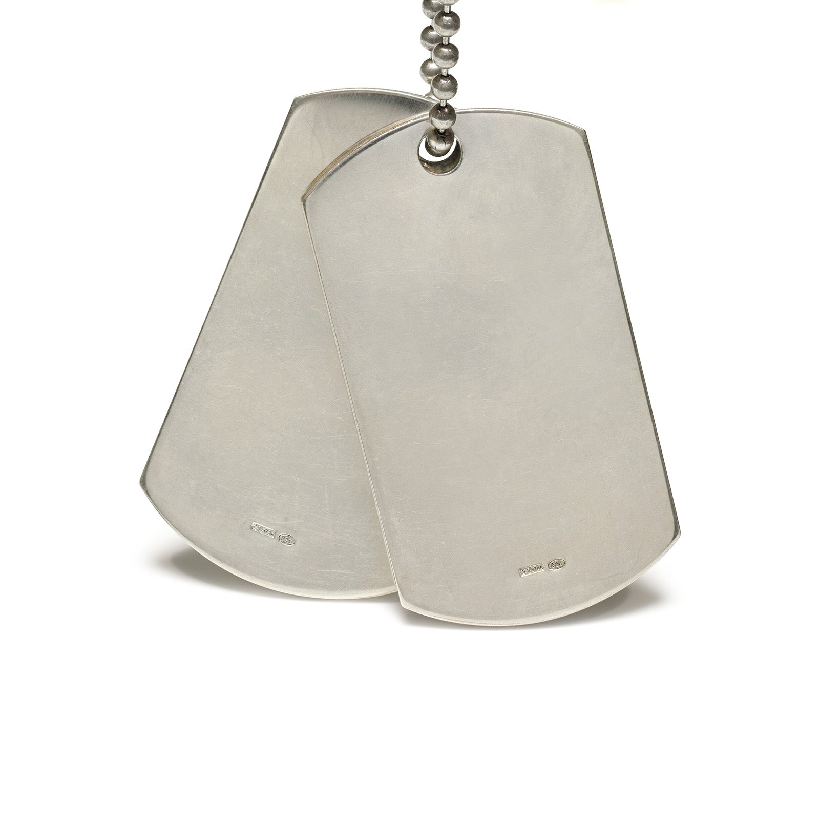 Gucci Sterling Silver Double Dog Tag Necklace