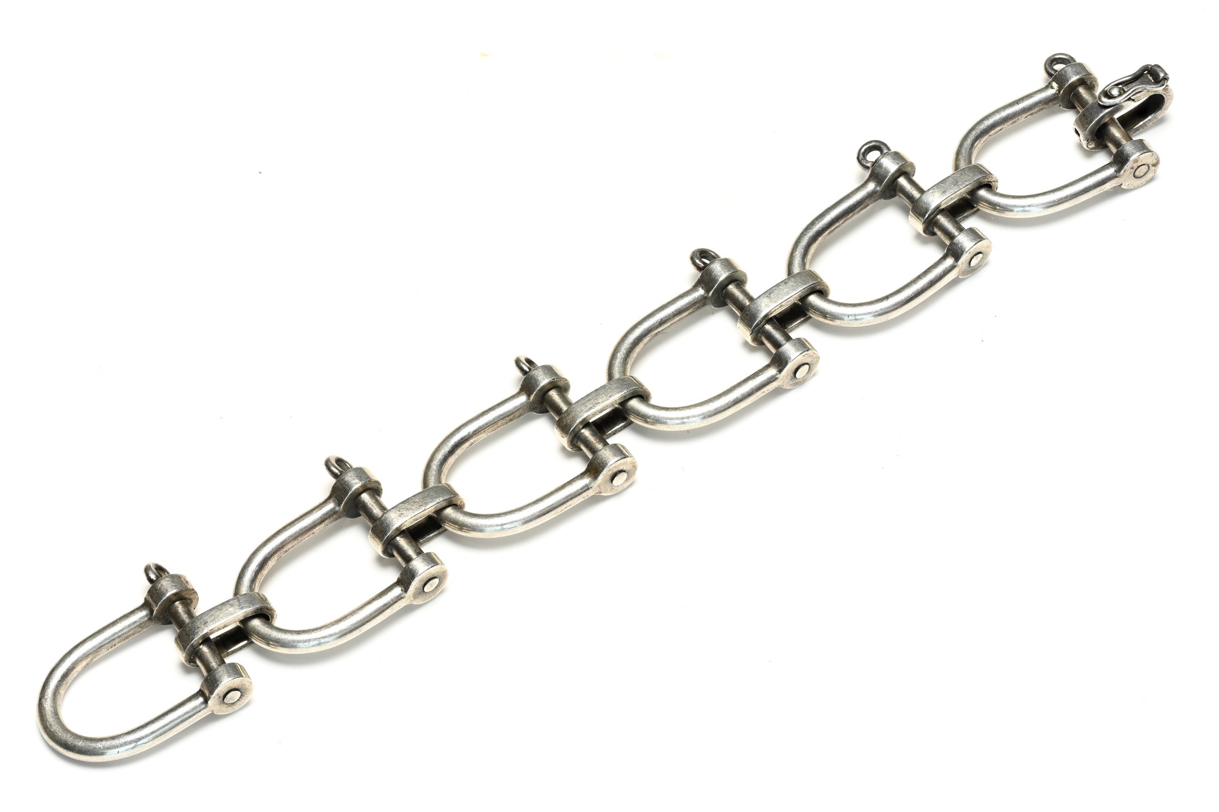 Vintage Gucci Sterling Silver Horsebit Link Bracelet