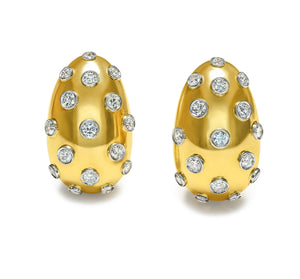 Hammerman Brothers 18K Gold Diamond Clip-Post Earrings