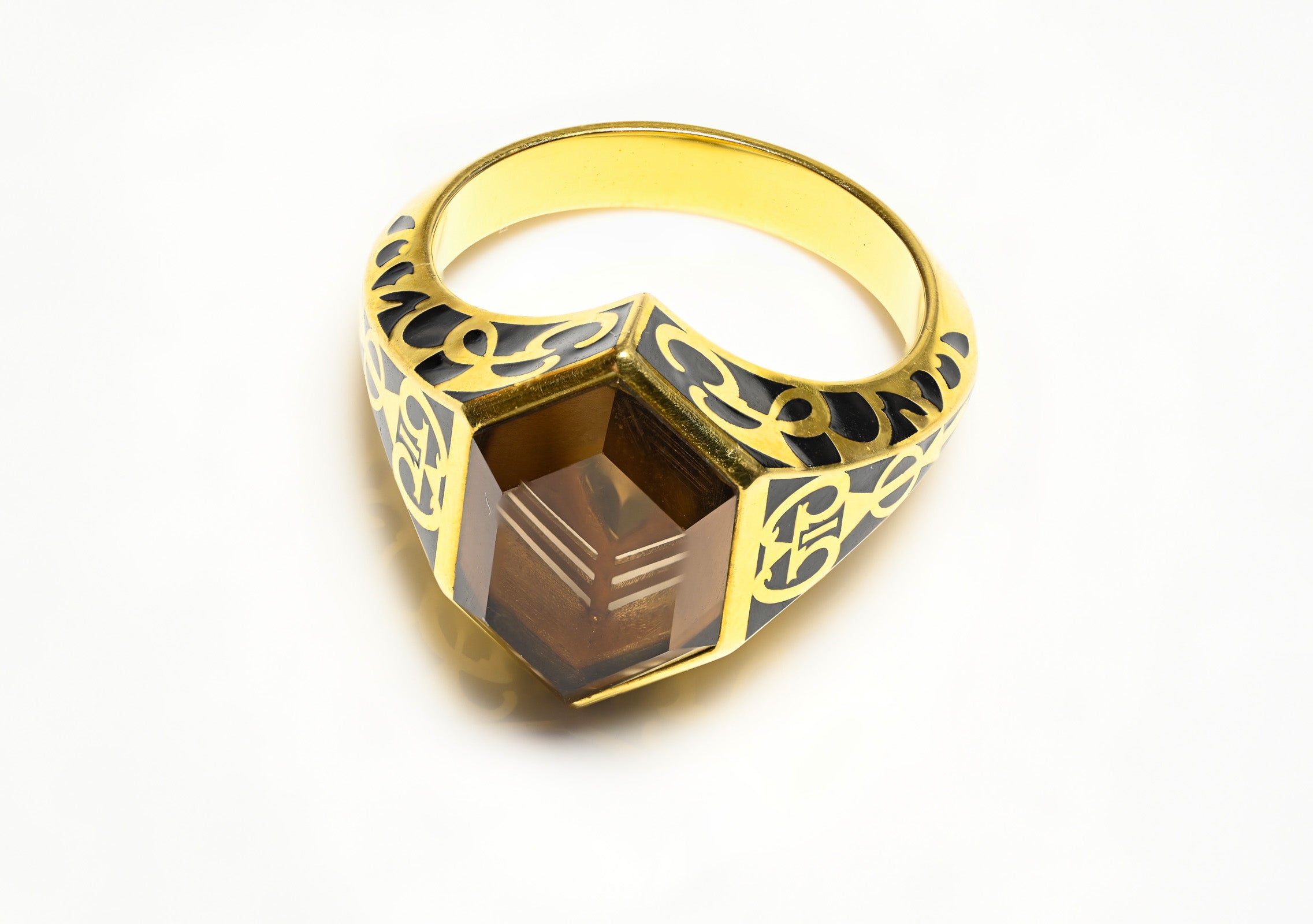 Helannona 18K Gold Enamel Men's Ring 