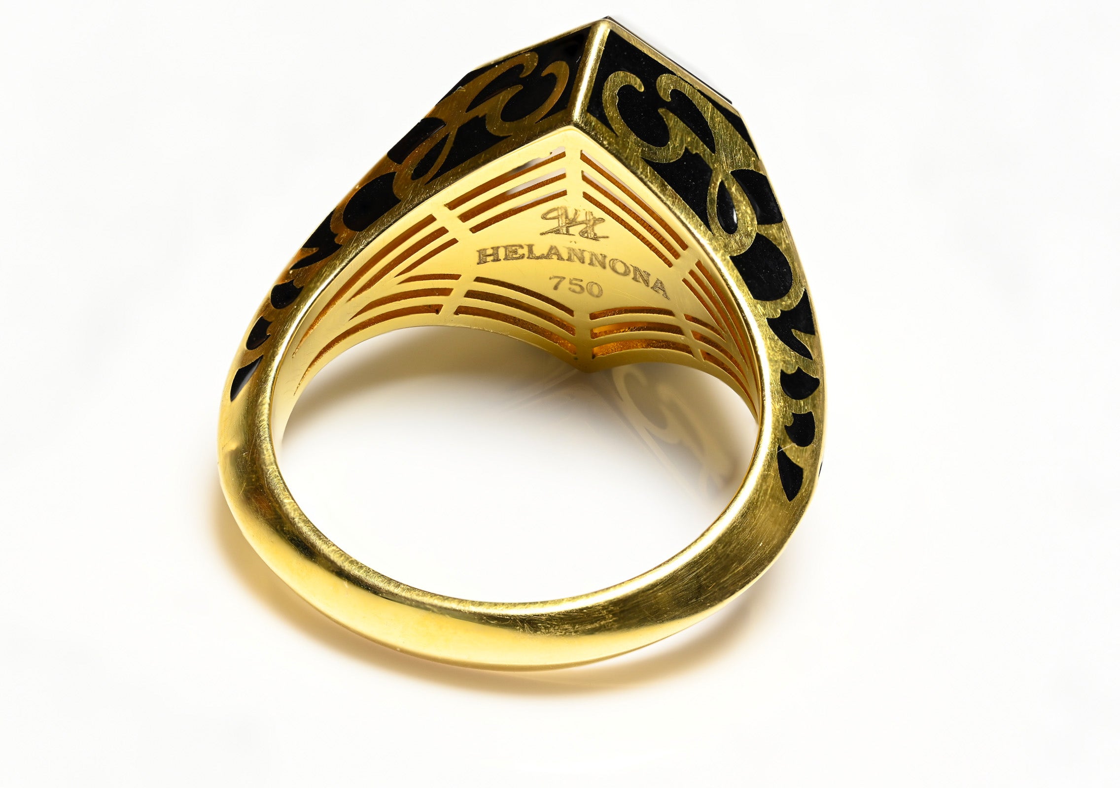 Helannona 18K Gold Enamel Men's Ring 