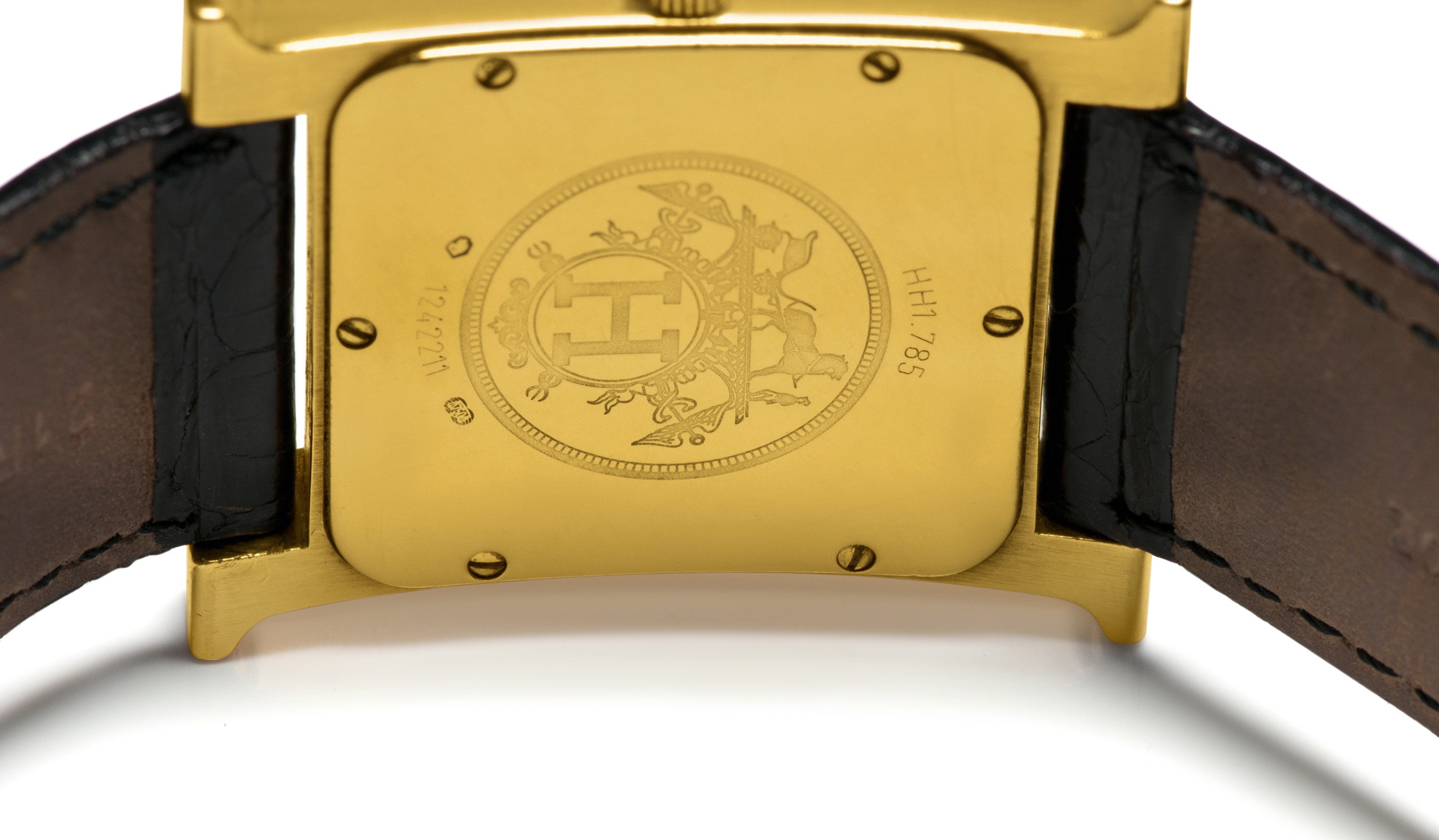 Hallmark Serial Number Hermes Heure H 18K Gold Watch HH1.785