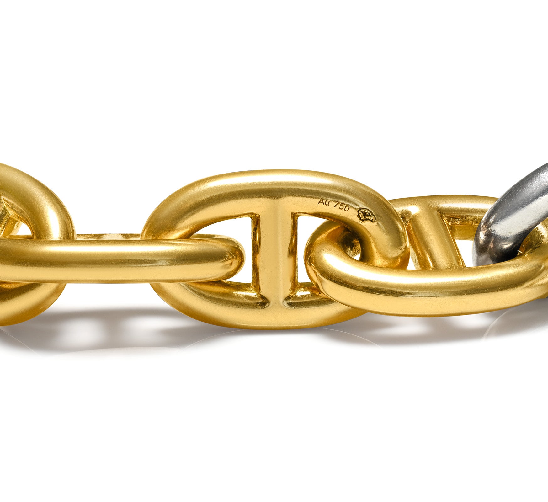 Hermès Chaine d'Ancre Bracelet 18K Gold Silver Toggle Clasp