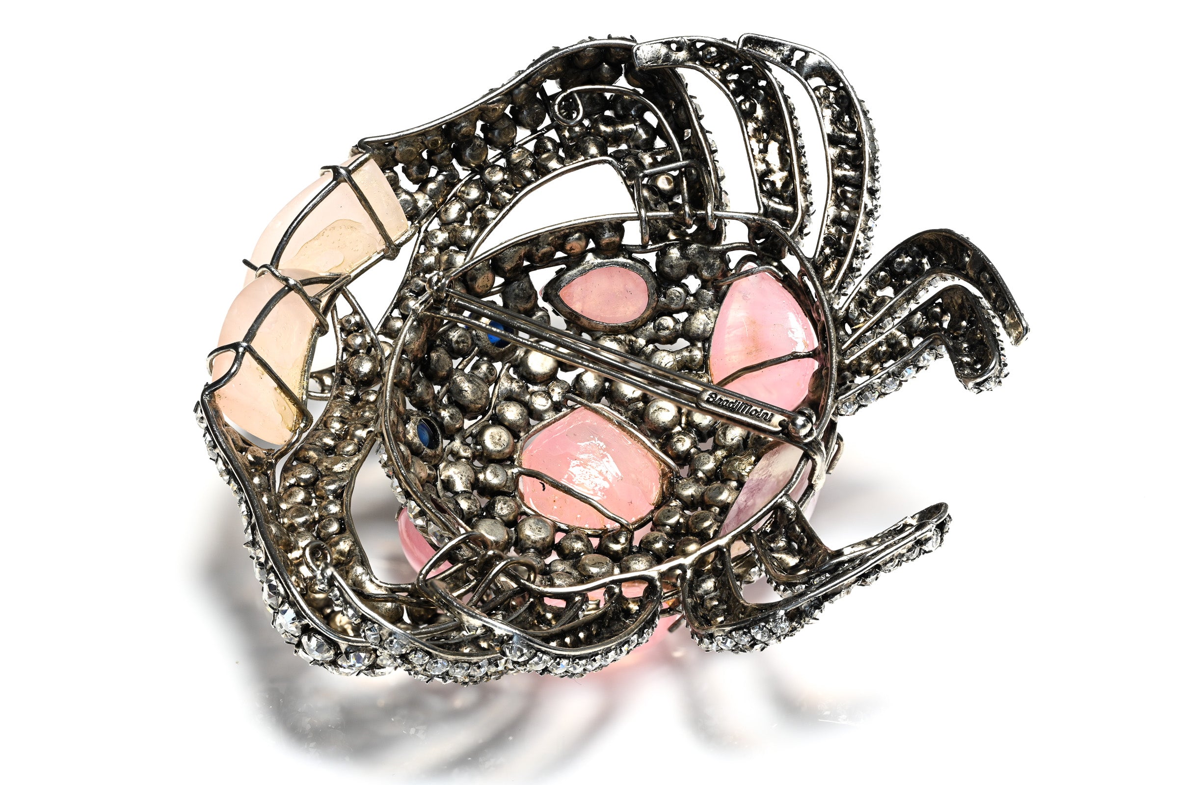 Vintage Iradj Moini Large Pink Quartz Crab Brooch