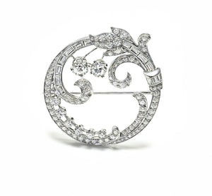 J.E. Caldwell & Co. Platinum Circle Brooch with 7 Ct Diamonds