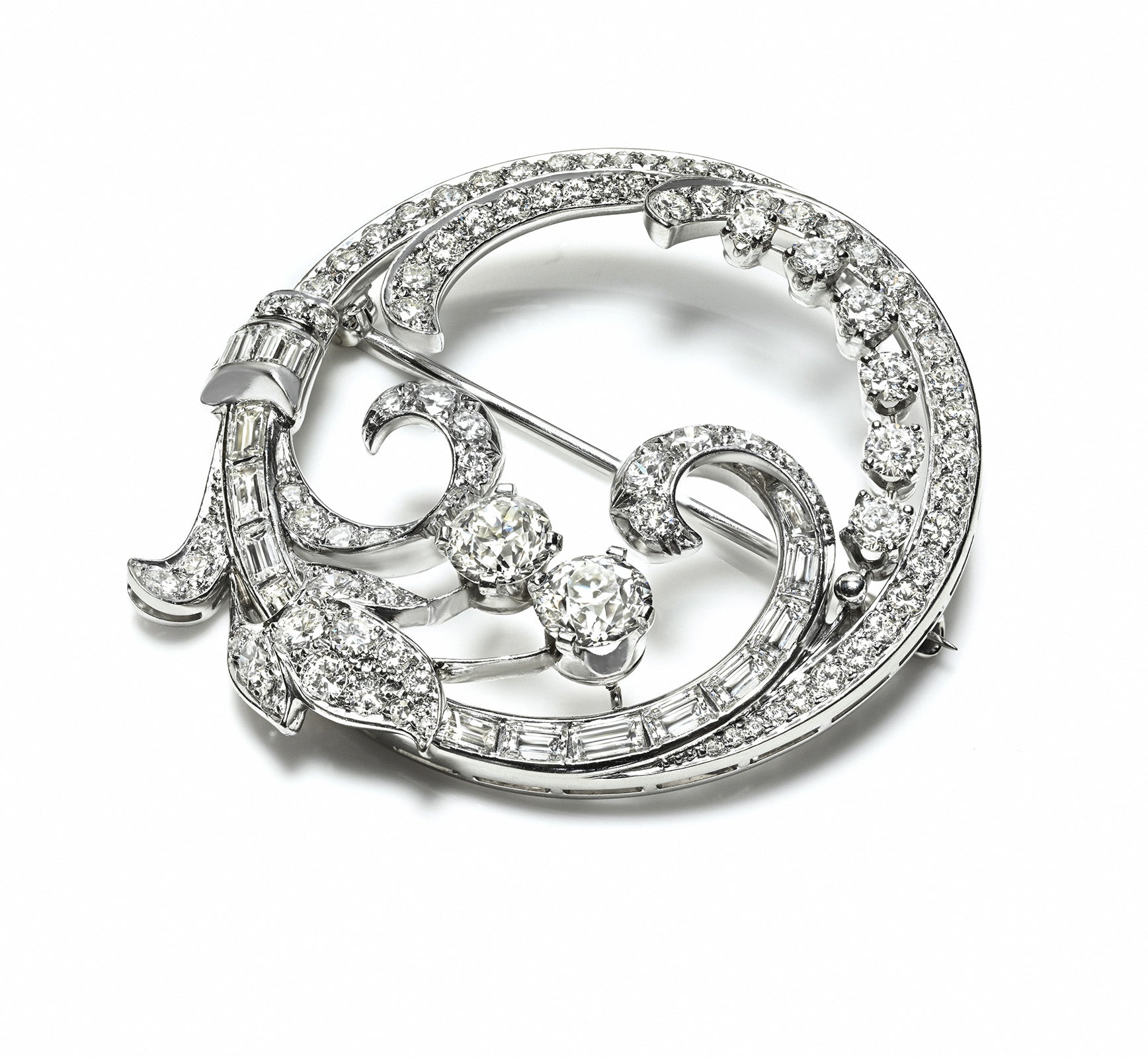 J.E. Caldwell & Co. Platinum Brooch with 7 Ct Diamonds