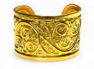 Lalaounis 18K Yellow Gold Scroll Design Cuff Bracelet