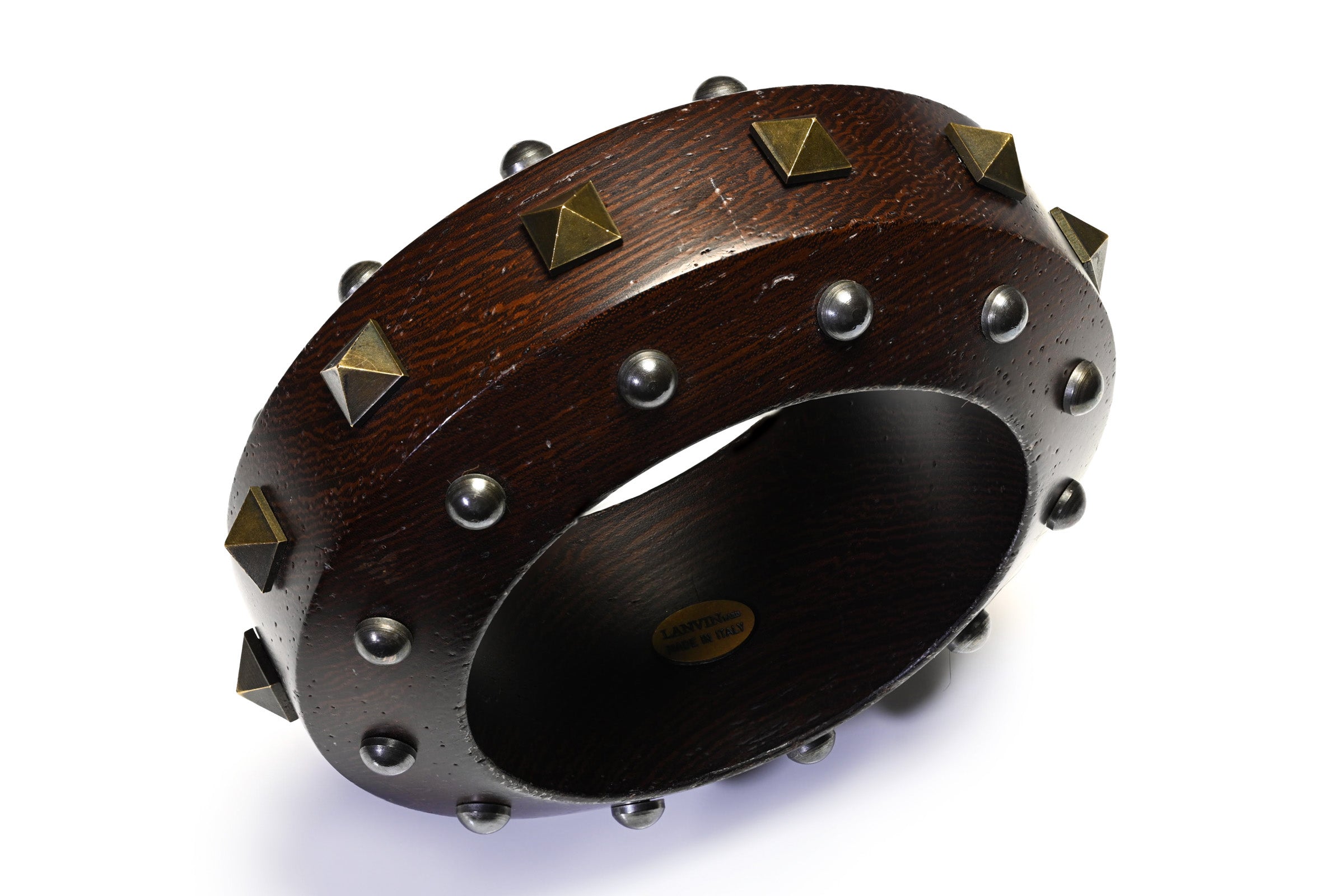 Lanvin Paris Alber Elbaz Wood Studded Set of Bangles 2