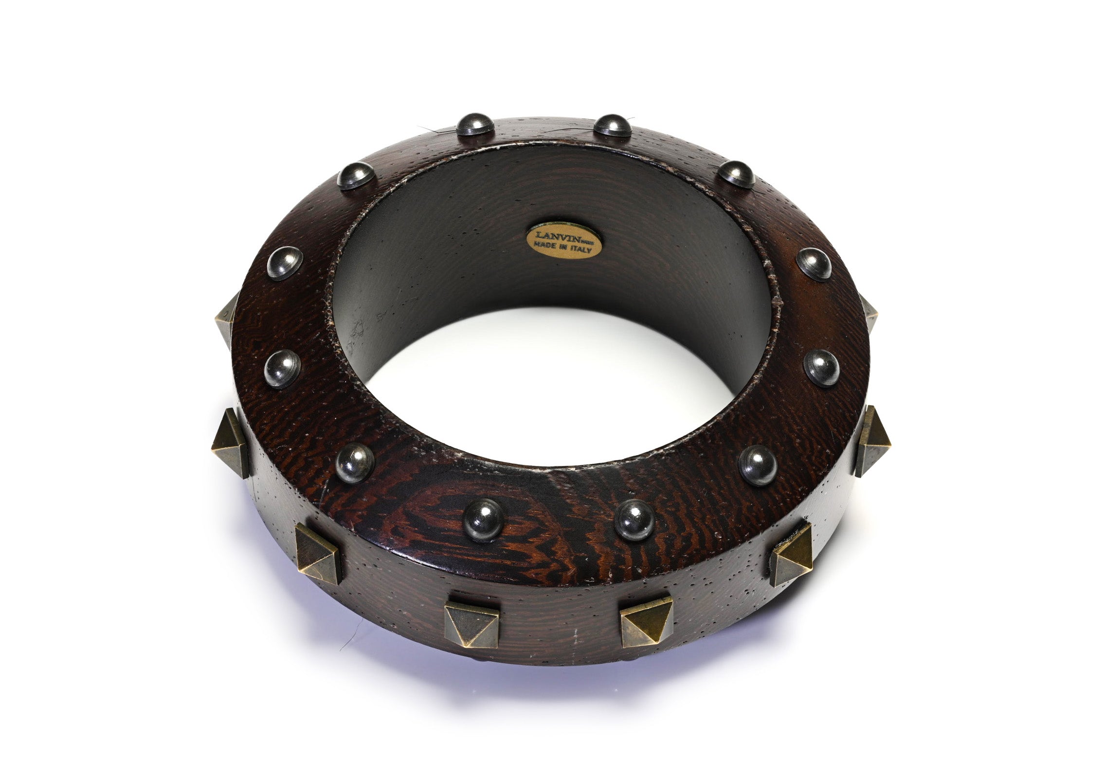 Lanvin Paris Alber Elbaz Wood Studded Set of Bangles 4