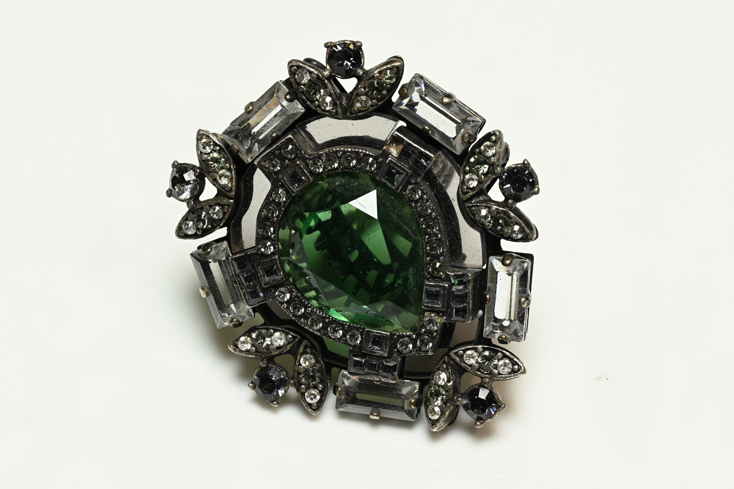 Lanvin Paris Fall 2012 Green Crystal Large Cocktail Ring