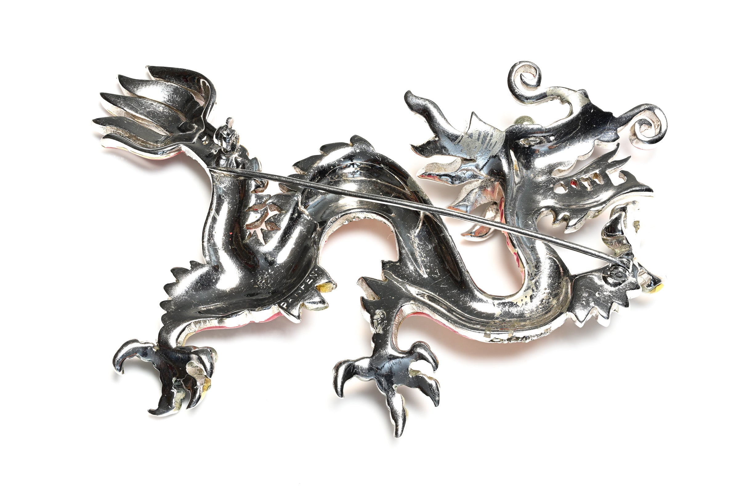 Vintage 1940's Marcel Boucher Crystal Dragon Brooch