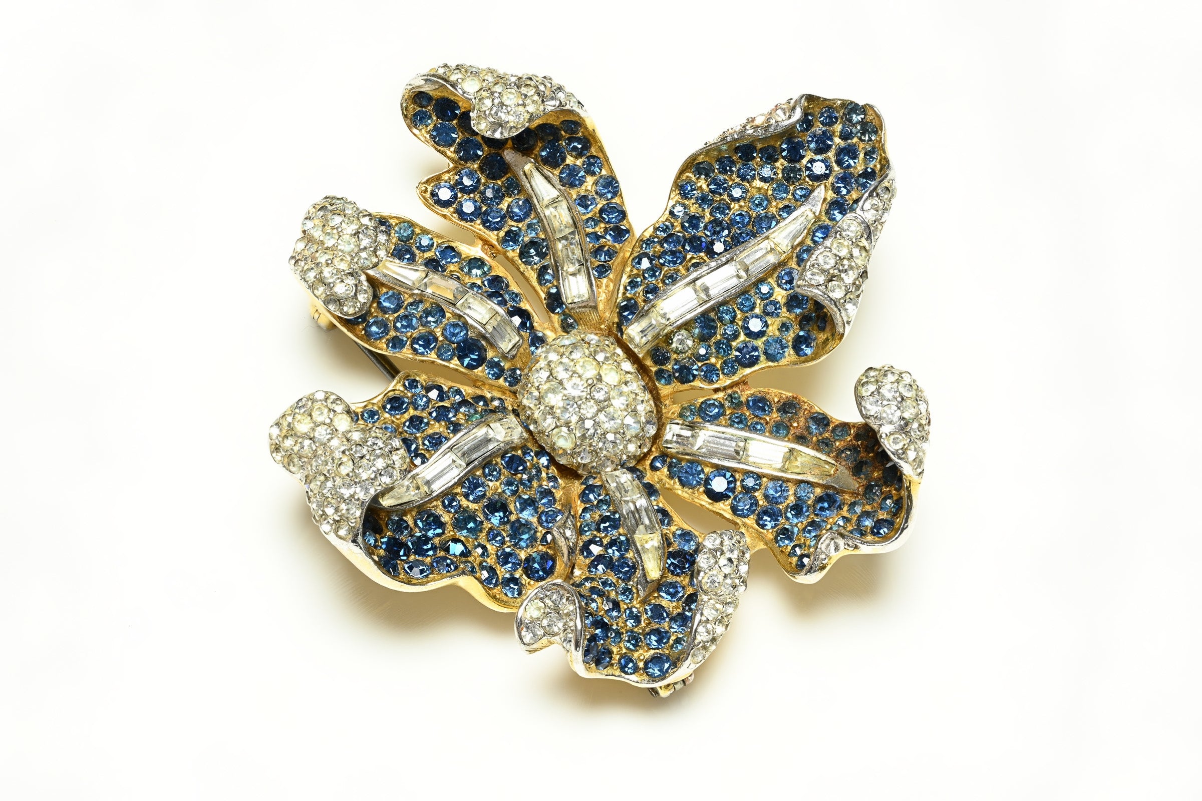 Marcel Boucher Crystal Orchid Flower Brooch