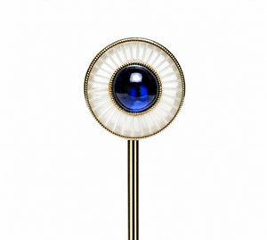 Marcus & Co. Sapphire and Rock Crystal Platinum Stick Pin