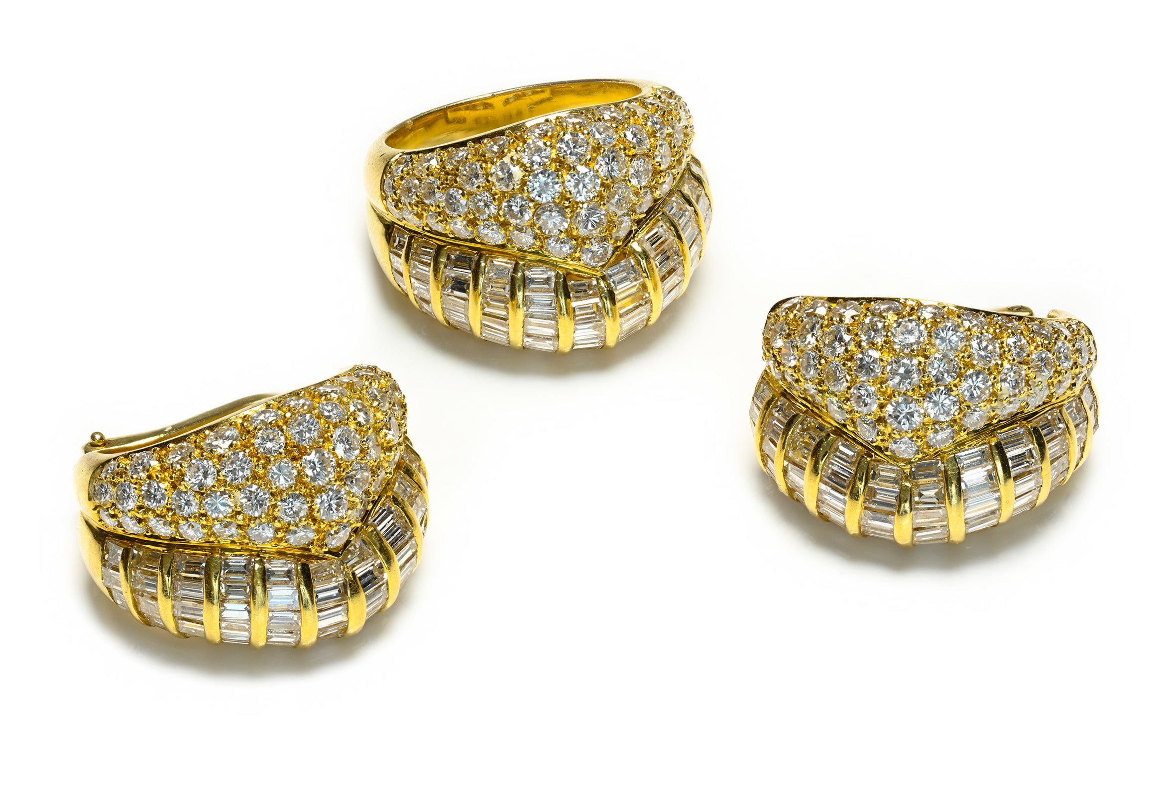Marina B 18K Gold Diamond Ring Earrings