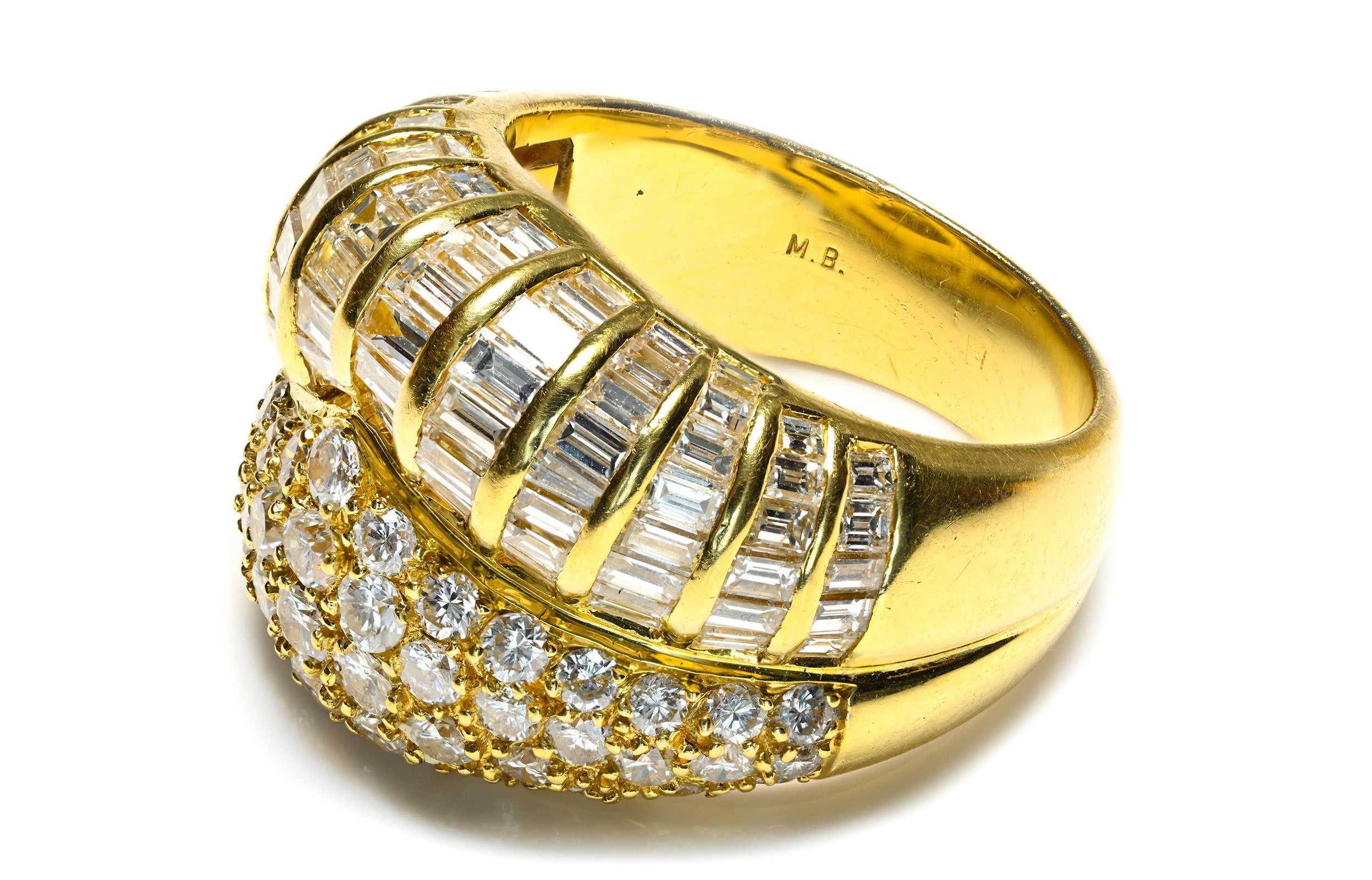 Marina B 18K Gold Diamond Ring Hallmark