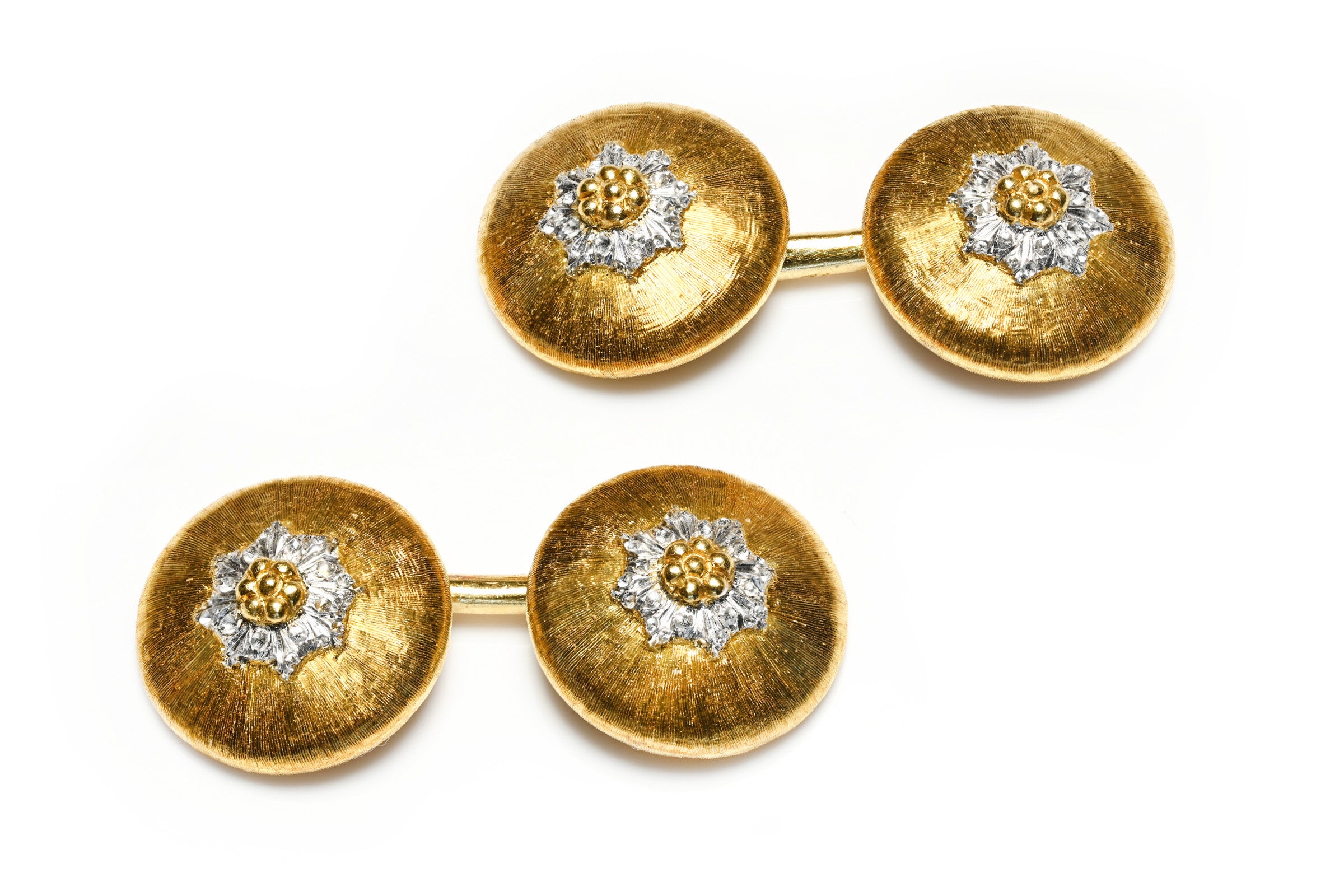 Mario Buccellati 18K Gold Diamond Cufflinks 