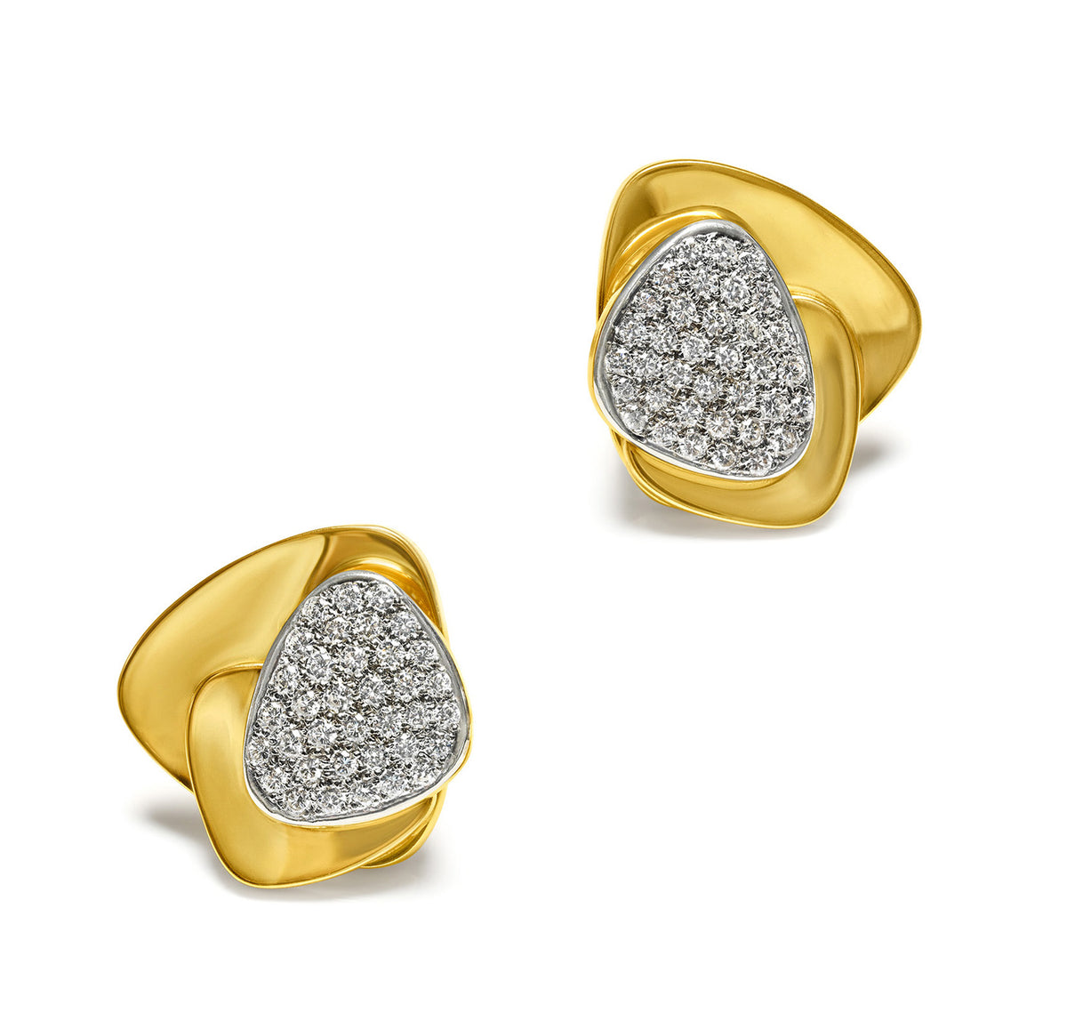 Fine Diamond 18K Gold Earrings