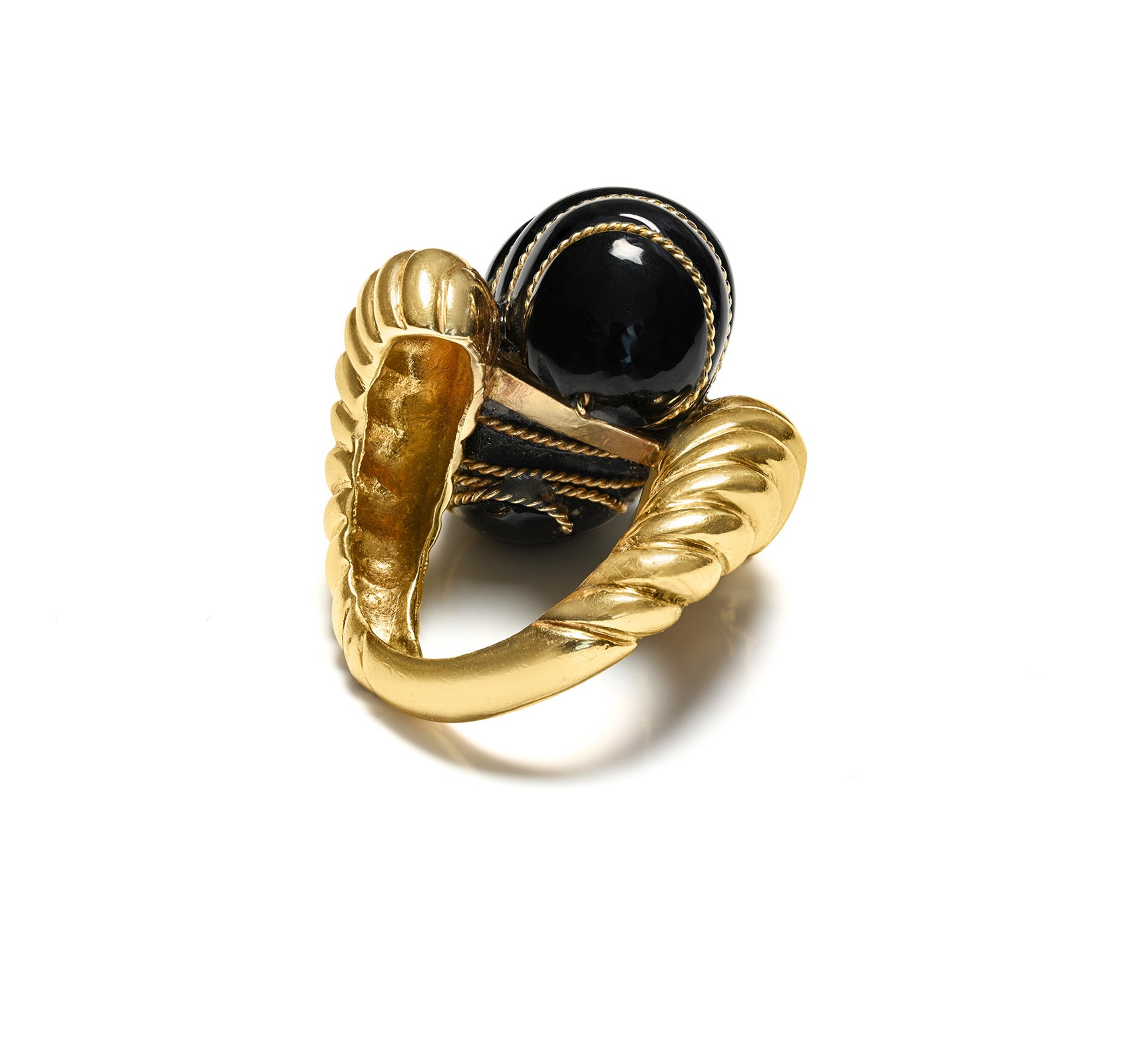 Vintage 1960's Yellow Gold Onyx Ring