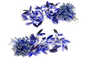 Oscar de la Renta Blue Beads Flower Long Earrings