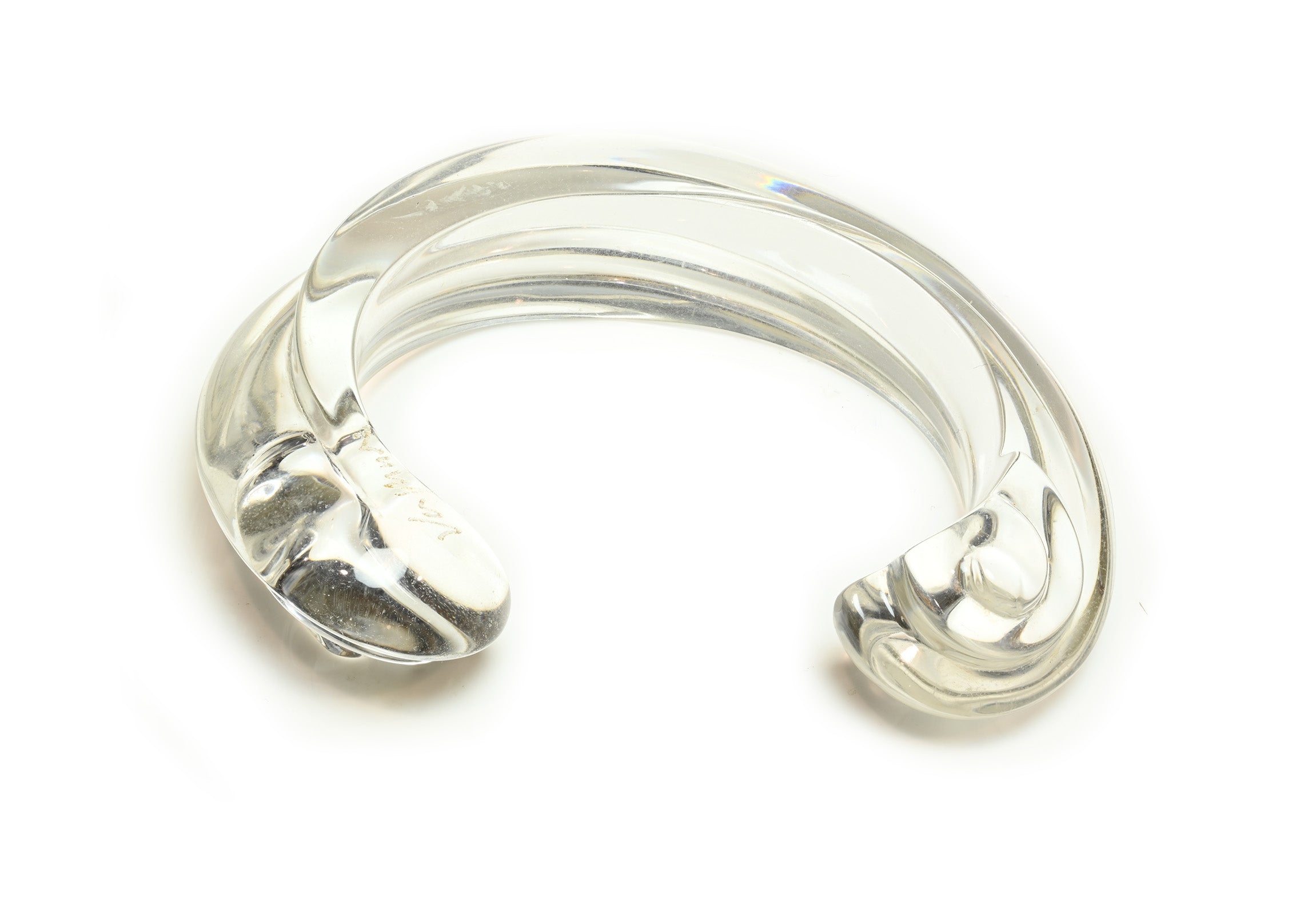 Patricia Von Musulin Lucite Carved Ram Cuff Bracelet Hallamark