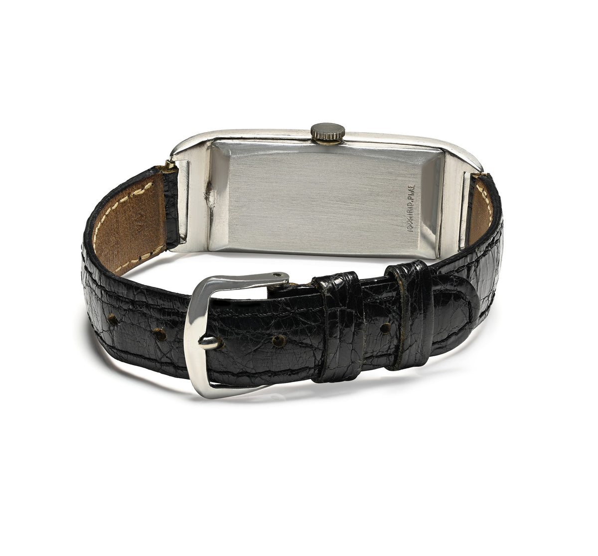 Platinum Art Deco Paul Ditisheim Art  Diamond Dial Rectangular Men's Watch