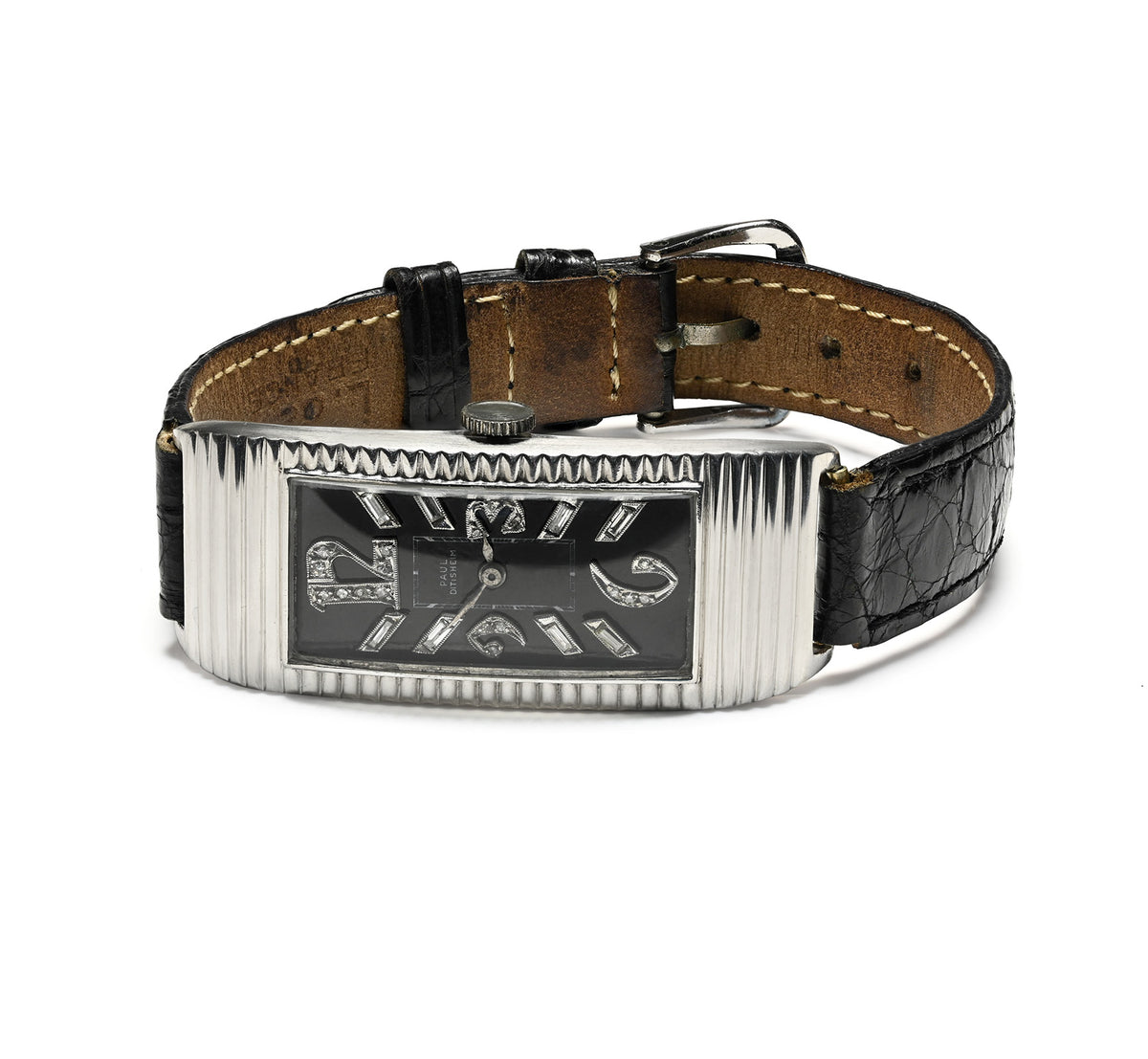 Art Deco Paul Ditisheim Platinum Diamond Dial Wristwatch