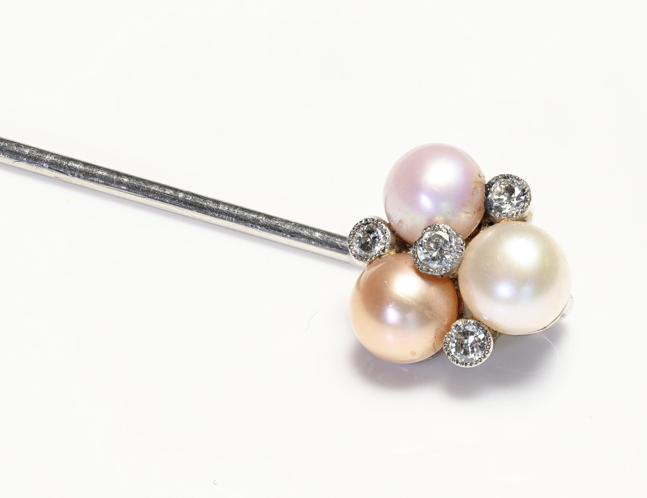 Pickslay & Co. Platinum Pearl Diamond Stick Pin