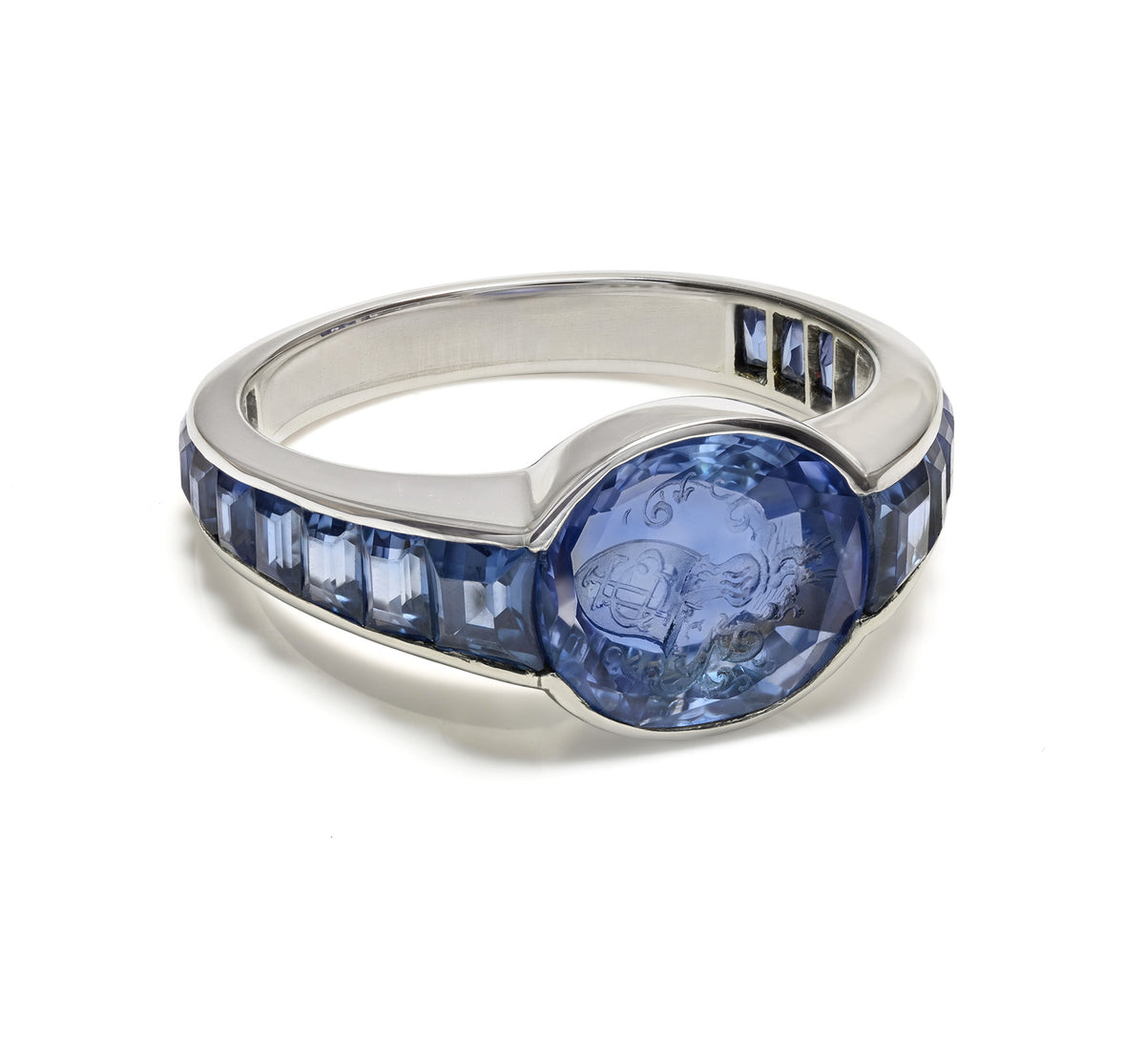 Ceylon Sapphire Ring Unheated Platinum