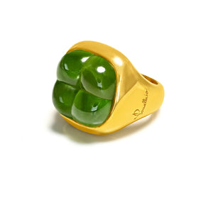 Pomellato 18K Yellow Gold Mosaico Peridot Ring