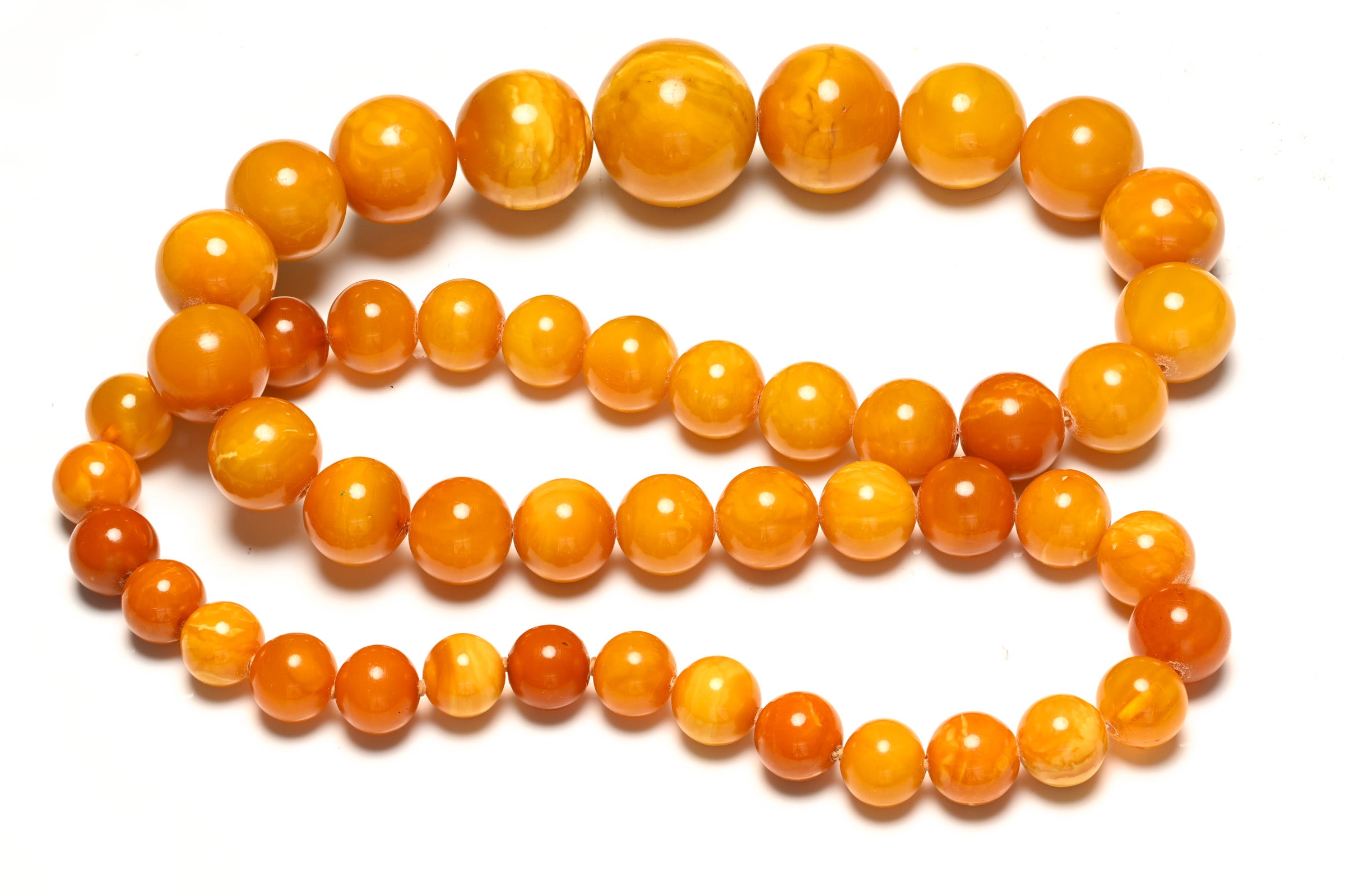 Rare Natural Amber Necklace Butterscotch Beads