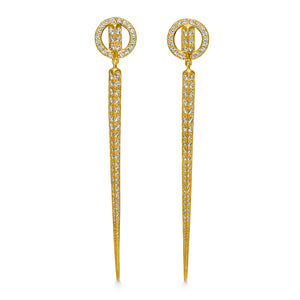 Robert Bruce Bielka 5 CTW Diamond Drop Earrings in 18K Gold