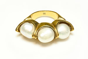 Robert Goossens Paris Gold Plated Pearl Ring