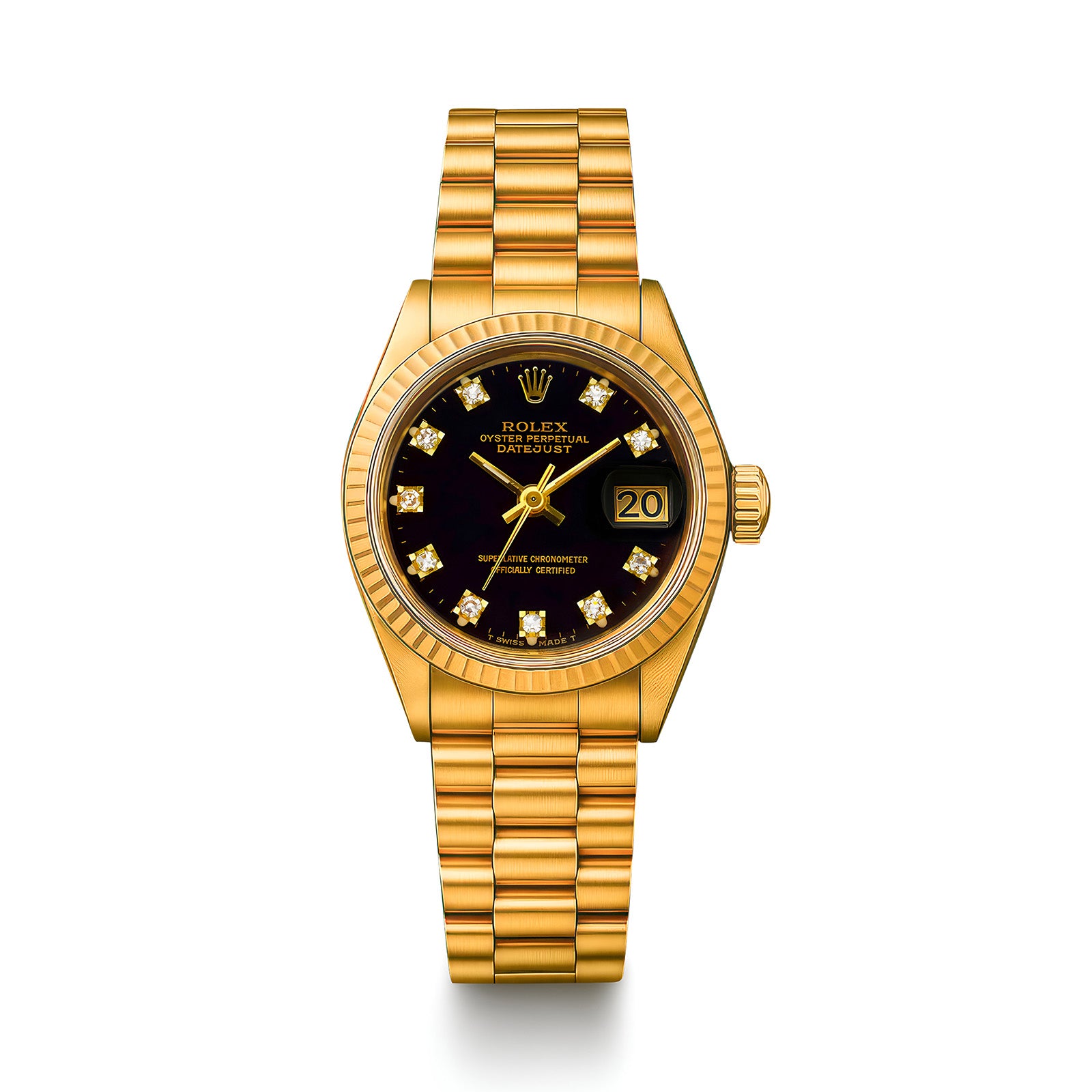 Rolex 18K Gold Datejust Diamond Dial – Ladies Presidential