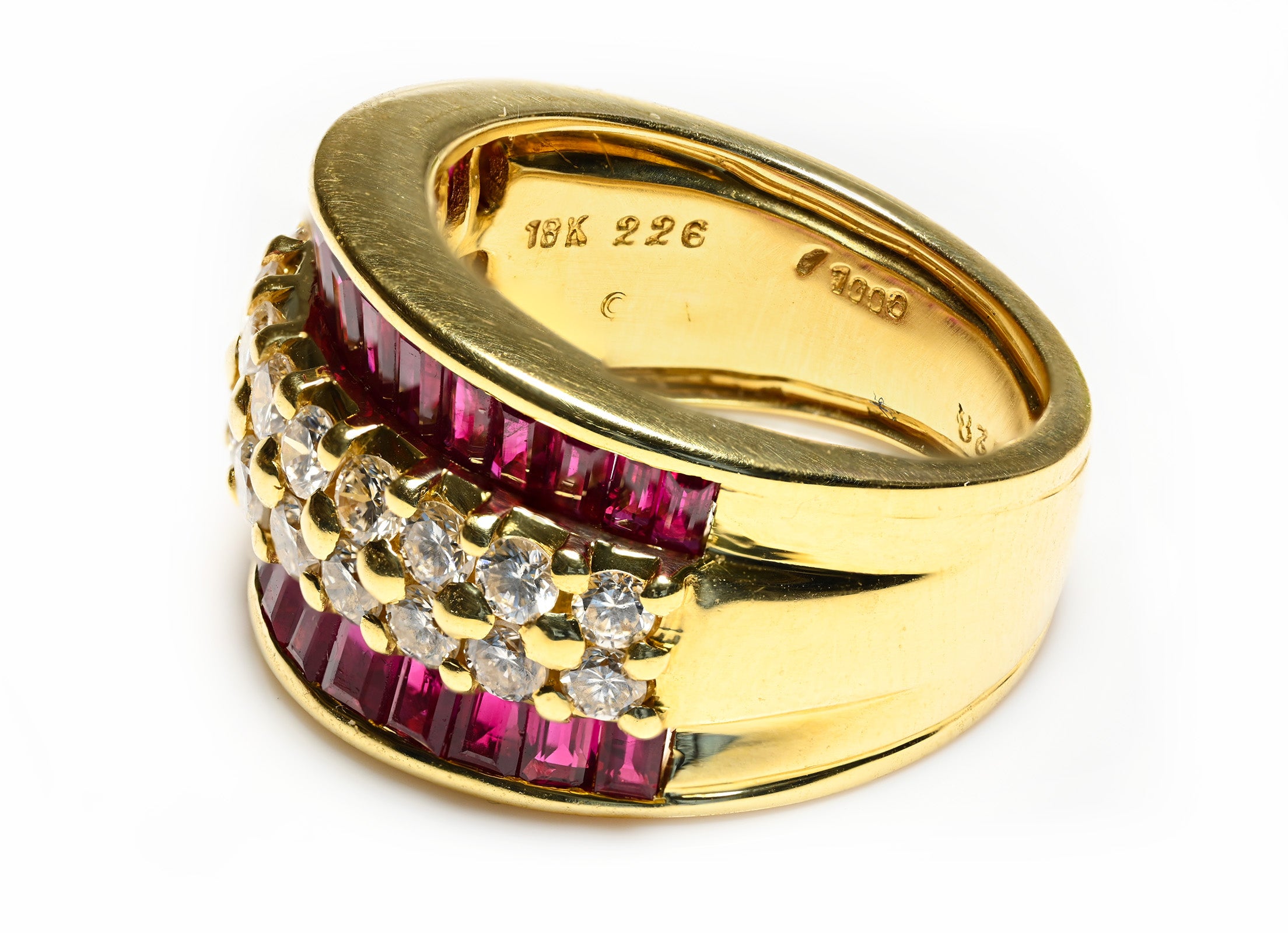 Ruby and Diamond Ring in 18K Yellow Gold