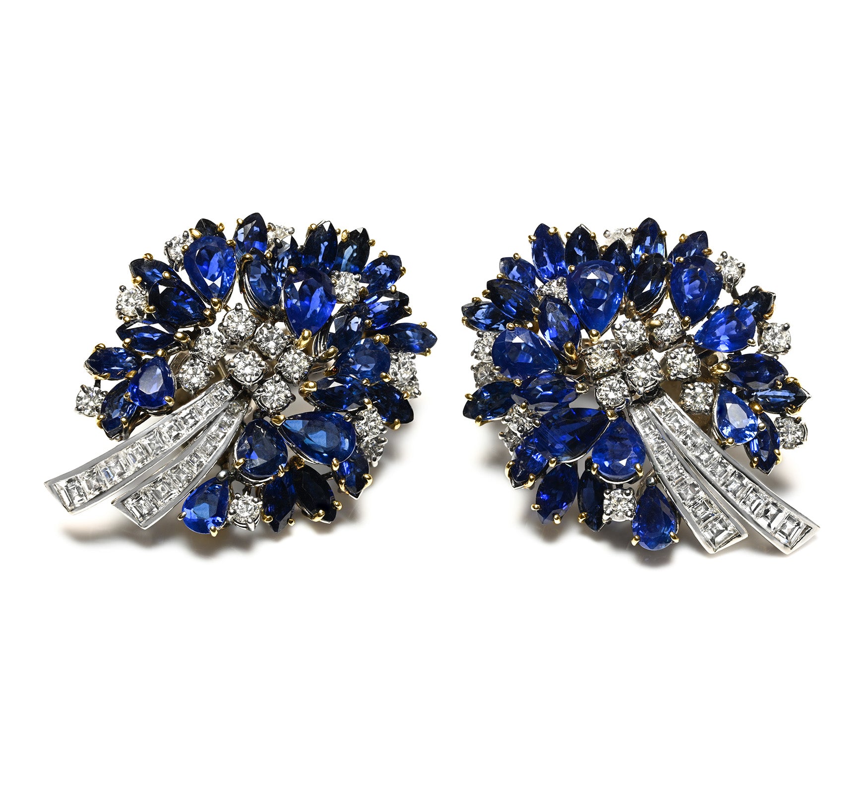 Sabbadini Sapphire and Diamond Earrings in 18K Gold