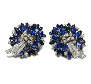 Sabbadini Sapphire and Diamond Earrings in 18K Gold