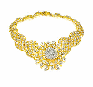 Spectacular 18K Yellow Gold and Diamond Necklace Clip