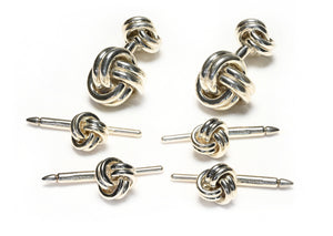 Tiffany & Co. Sterling Silver Knot Cufflinks with Matching 4 Studs