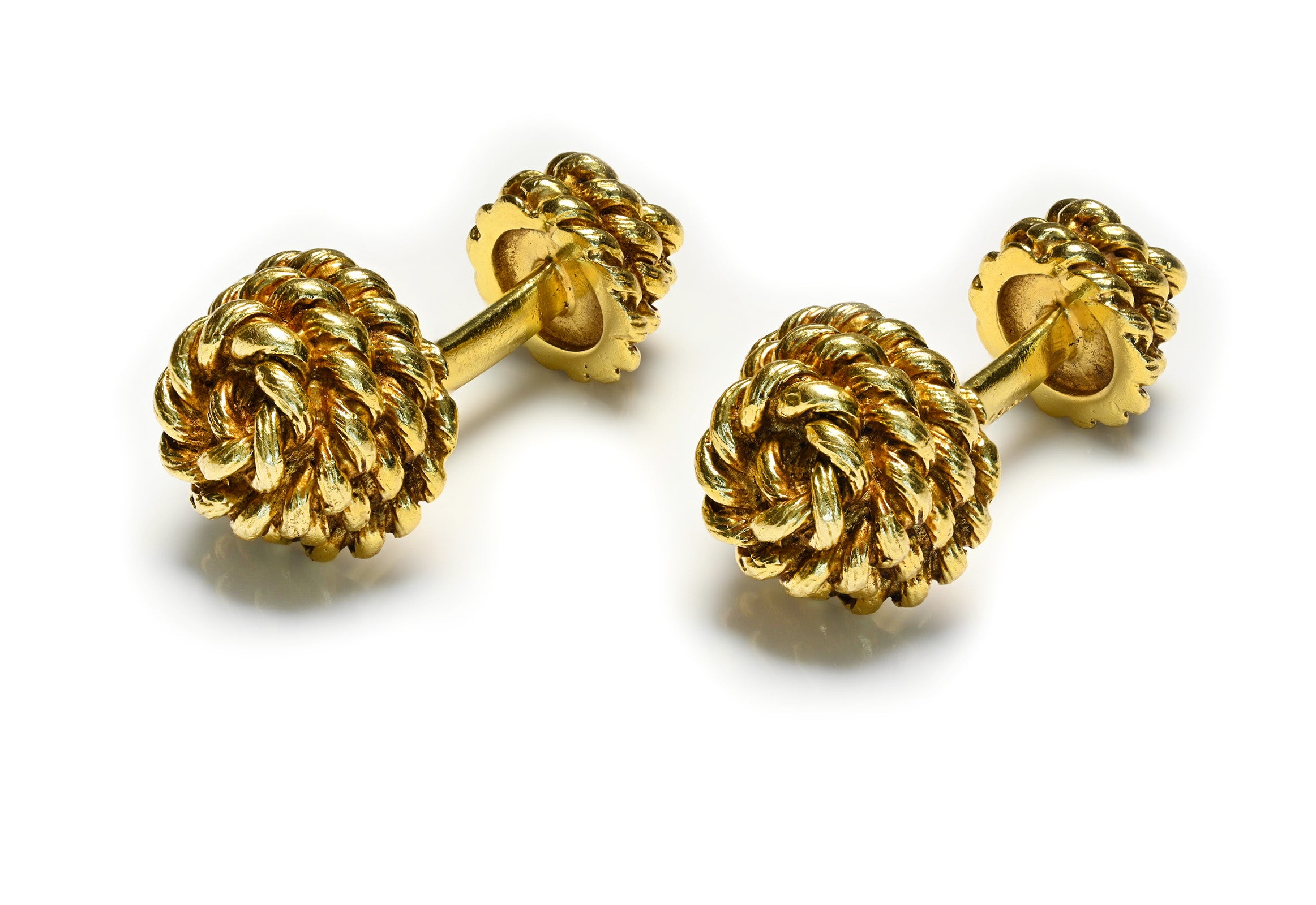 Georges Lenfant  Tiffany Co. France 18K  Gold Rope Cufflinks