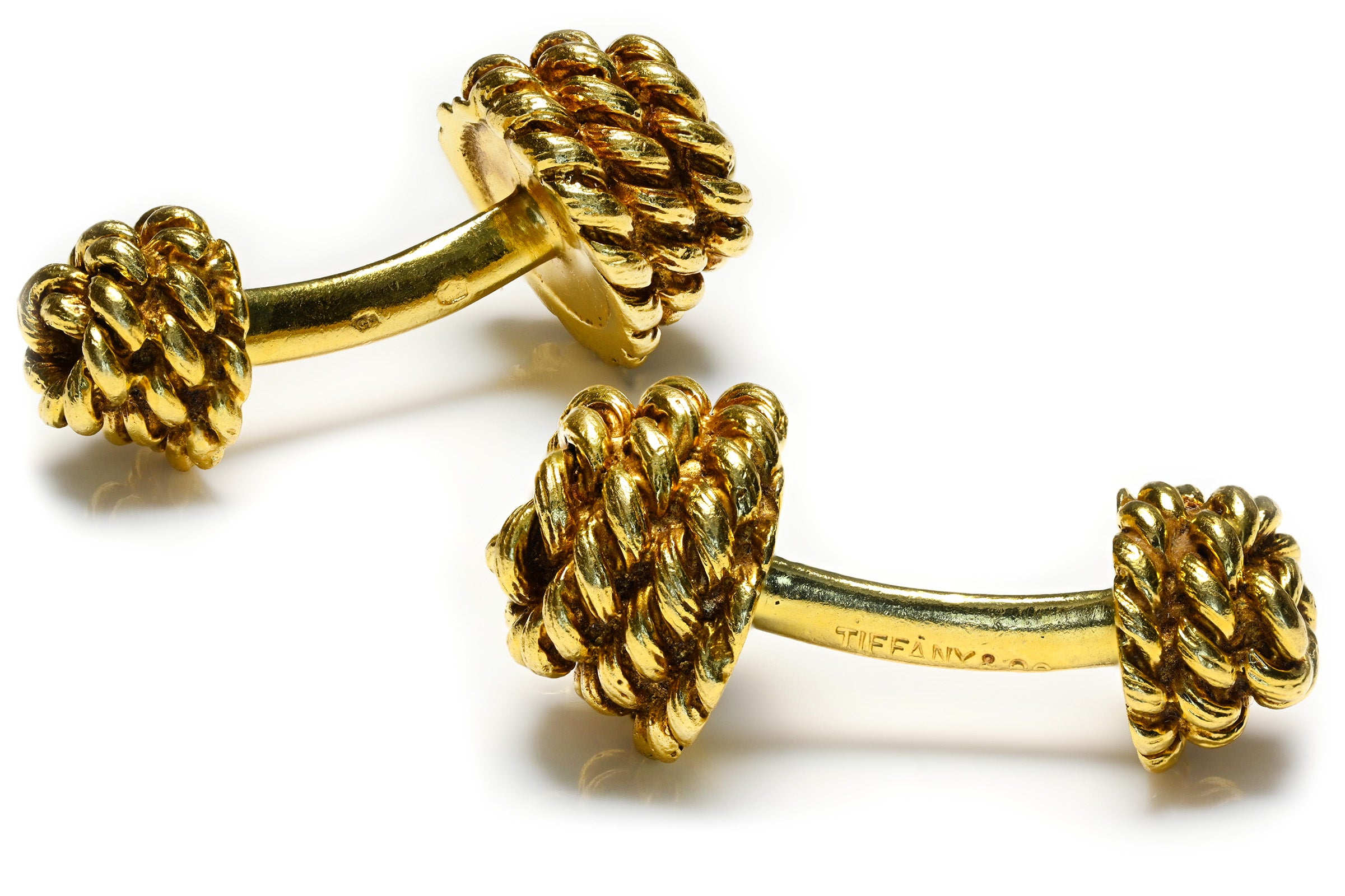Tiffany Co. France 18K Yellow Gold Rope Cufflinks Georges Lenfant 