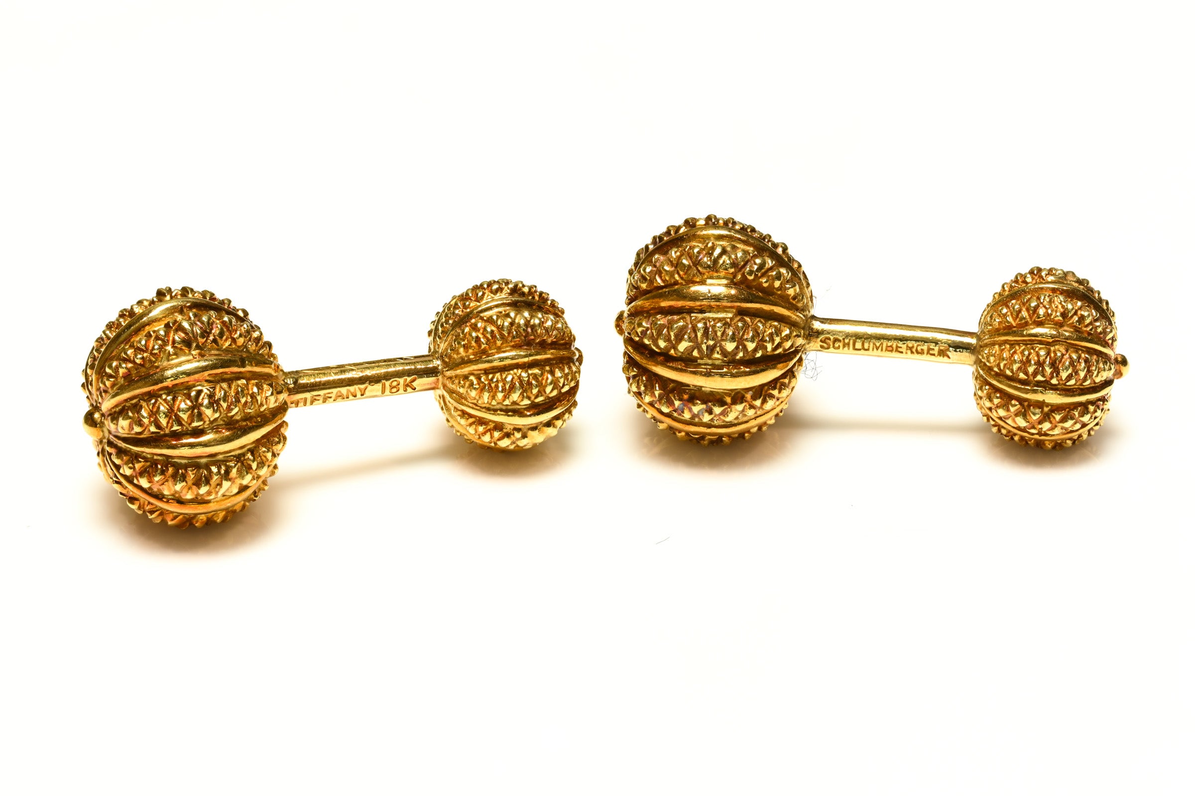 Tiffany & Co. Schlumberger 18K Gold Dress Set with Cufflinks and 3 Studs Hallmark 