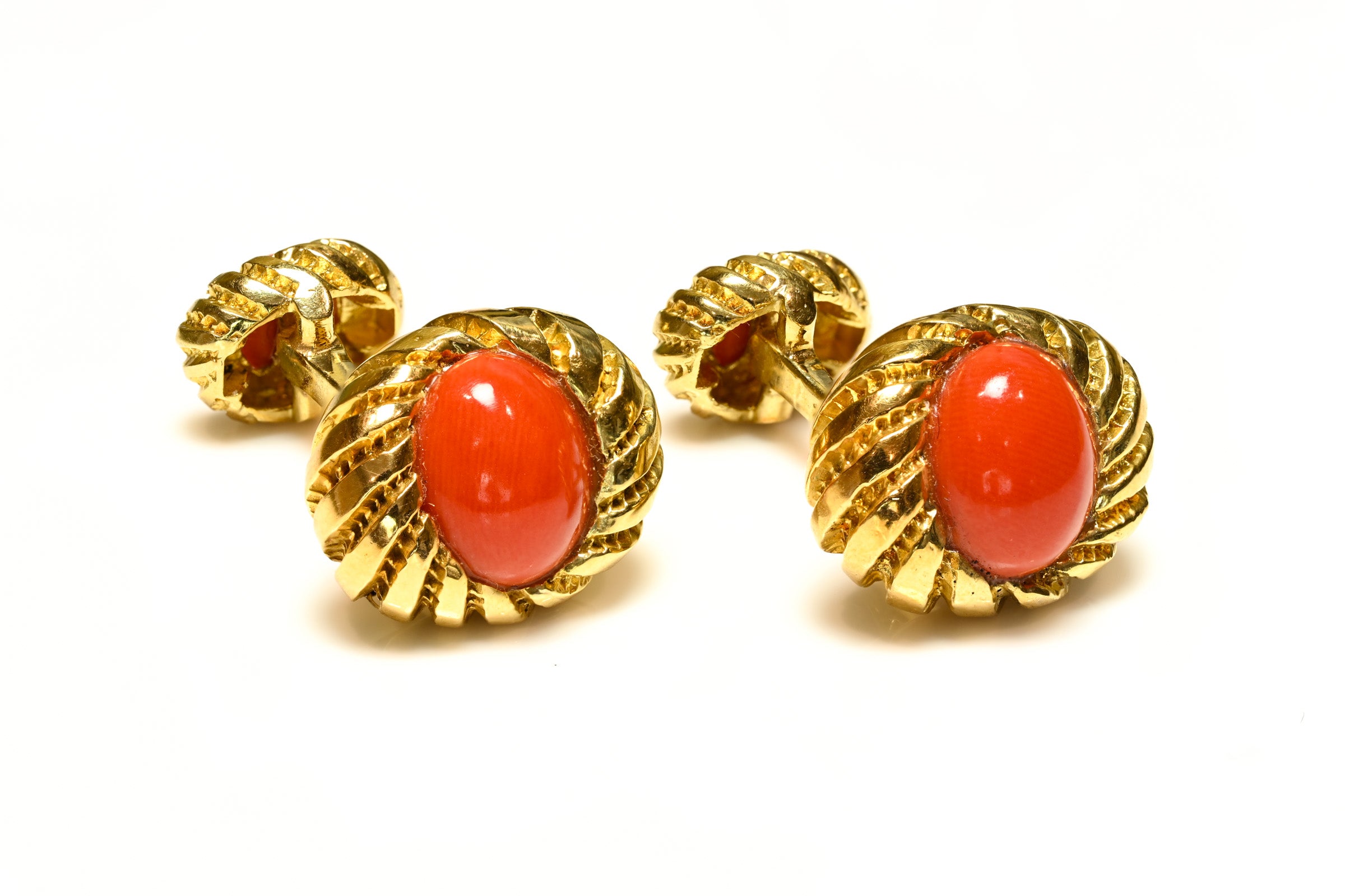 Tiffany Co. Schlumberger Coral 18K Gold Cufflinks 