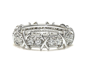 Tiffany & Co. Schlumberger Eighteen Stone Platinum Diamond Ring