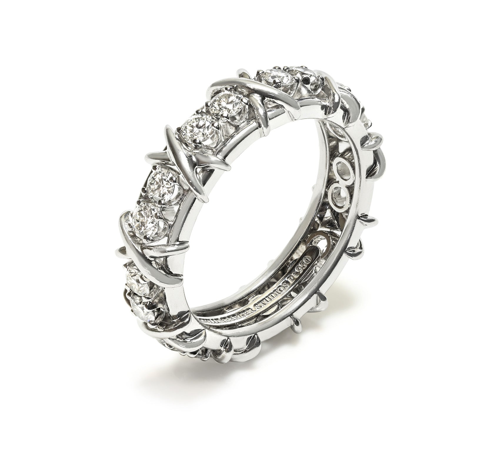 Tiffany & Co. Schlumberger Eighteen Stone Platinum Diamond Ring