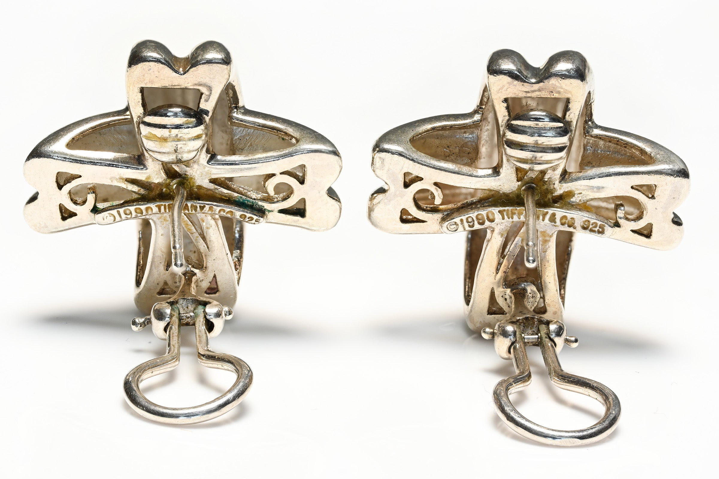 Tiffany & Co. Sterling Silver Signature X Clip-On Earrings posts 