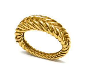Tiffany & Co. Twisted Chevron 18K Gold Bangle Bracelet